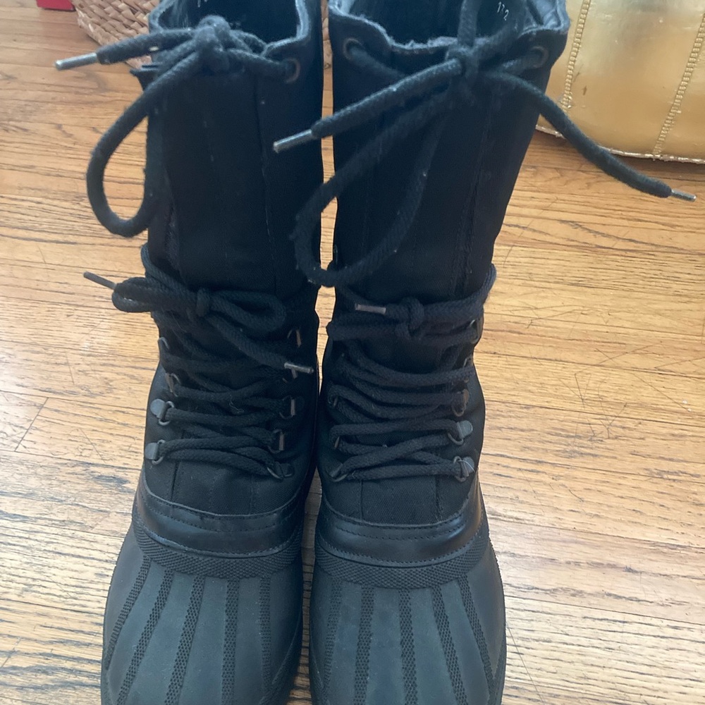 Rare Gucci Vintage Black Snow Boots Lace-up Size 37 - Picture 2 of 12